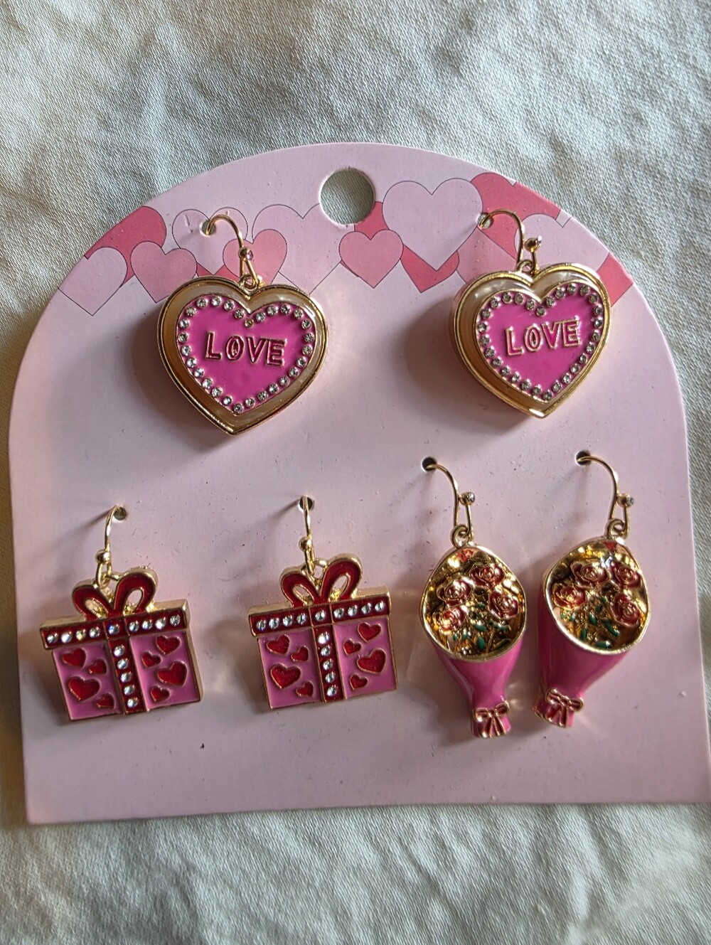 New love valentines day themed earrings